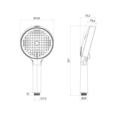 Лейка для душа, белый матовый, Aiger, IDDIS, AIG4FW0i18