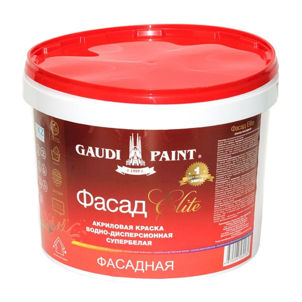 Краска Гауди акриловая "Фасад Elite",  воднодисперсионная краска 7 кг