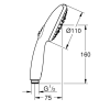Ручной душ GROHE Vitalio Start 110 3 режима (26031001)
