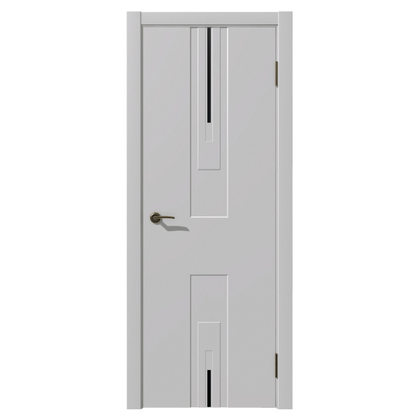 Дверное полотно остекленное Крокус Серый (ст.черное)600 мм