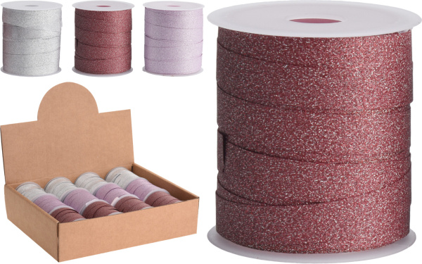 Лента декоративная с блеском 3 цвета в ассортименте ATC000240 К
