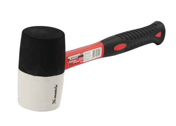 Киянка резиновая, 680 г, черно-белая резина, фибергласовая рукоятка// MATRIX