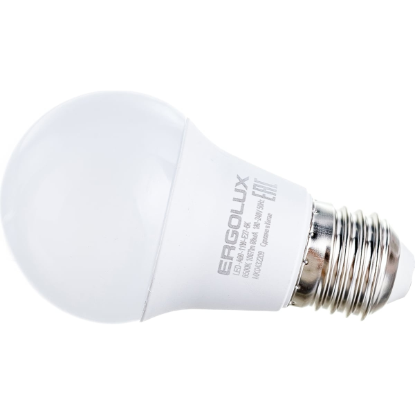 Лампа светодиодная Ergolux LED-A60-11W-E27-6K (ЛОН 11Вт Е27 6500К 220-240В, ПРОМО) 14724