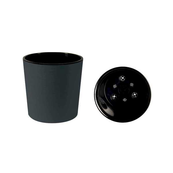 Горшок пластиковый с вкладкой, ВЕГА Антрацит d.30 h.30 ВГ 30-12