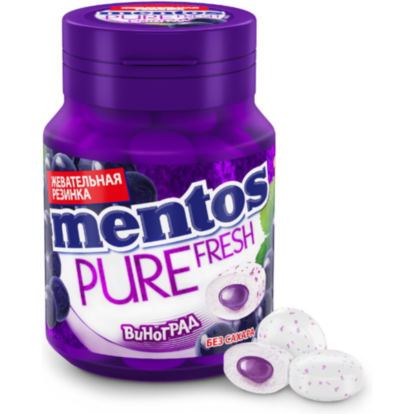 Mentos жевательная резинка Pure Fresh Grape 54г