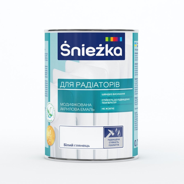 Эмаль Sniezka радиаторная акриловая белая 0,75л