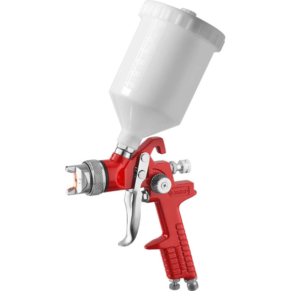 Краскопульт пневматический ЗУБР Профессионал PRO 600 HVLP c верхним бачком, 1.4мм