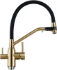 Смеситель д/к, матовое золото Нептун 064 Gold-Black