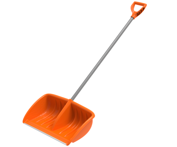 Лопата снеговая с металлической планкой и черенком и ручкой «Полюс Премиум» 380?600мм