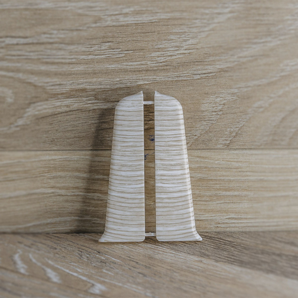 Торцевые для плинтуса 70мм "Деконика", 255 Ясень бьянко