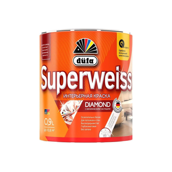 Краска водоэмульсионная "Dufa" SUPERWEISS RD4  0,9л Краска водоэмульсионная "Dufa" SUPERWEISS RD4  0,9л