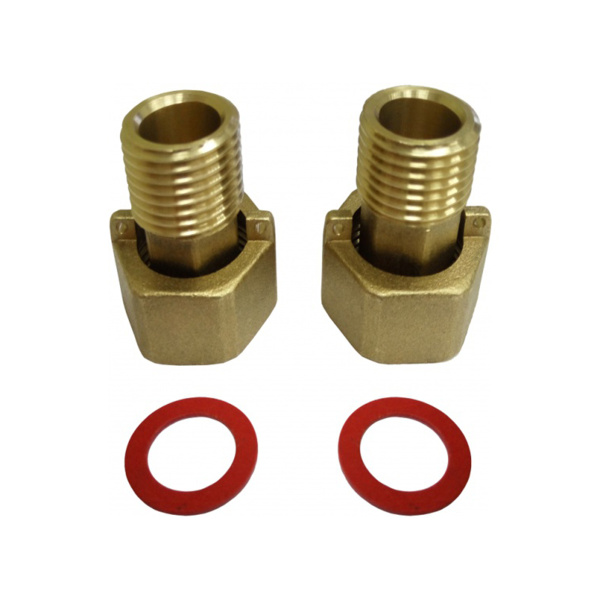 Штуцер для счётчика воды с накидной гайкой 1/2" (2 шт.), MP