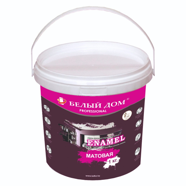 Эмаль акриловая матовая Белый Дом ENAMEL 1 кг