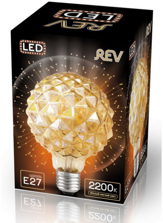 Лампа сд VINTAGE GOLD FILAMENT колба "Кристалл" шар G95 E27 5W, 2200K, DECO Premium, теплый свет 324