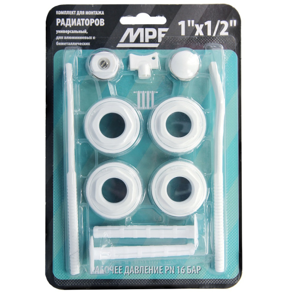 Набор комплектующих для установки радиатора с двумя кронштейнами 1" х 1/2" Набор комплектующих для установки радиатора с двумя кронштейнами 1" х 1/2"