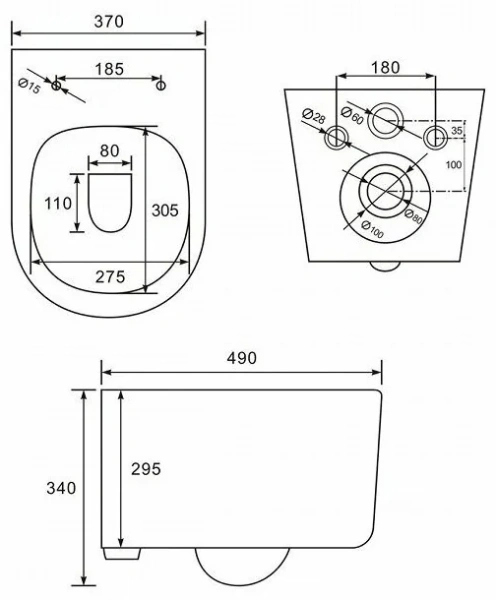 Унитаз подвесной безободковый, Stone, IDDIS, STORDSEi25