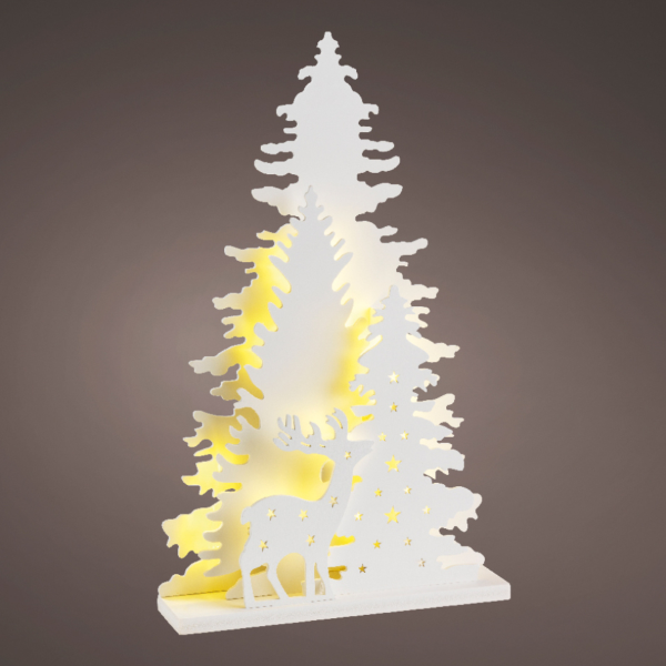 Стойка новогодняя Kaemingk с LED подсветкой 5х22х36 см белая 481945