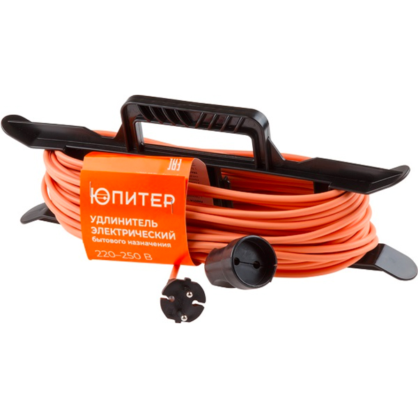 Удлинитель на рамке 20м (1 роз., 2,2кВт, б/з, ПВС) Юпитер