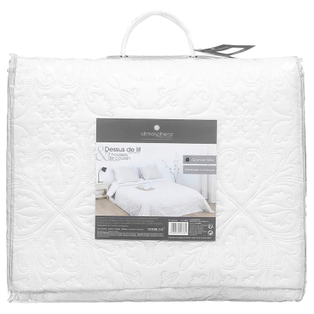 Комплект Atmosphera покрывало 240х260 см + наволочки 2 шт 60х60 см слоновая кость 131644A