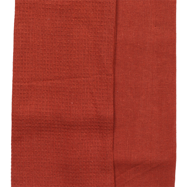 Набор кухонных полотенец JUSTIN 50х70 см вафля хлопок терракот 4501536