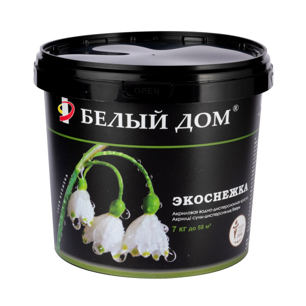 Краска универсальная Белый дом Экоснежка 7 кг