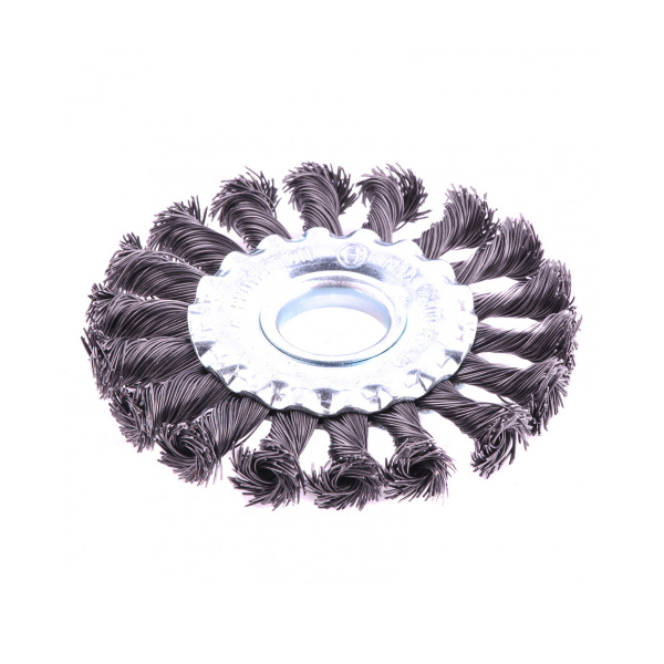 Щетка для УШМ 100 мм, посадка 22,2 мм, плоская, крученая проволока 0,5 мм// MATRIX