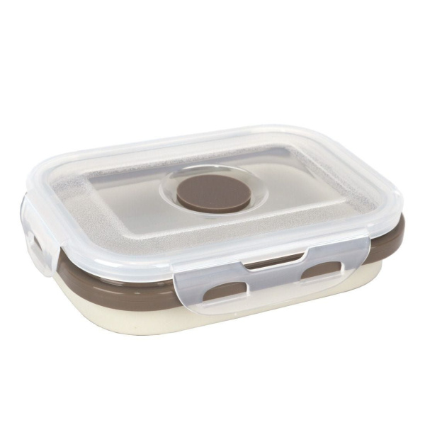 Ланч-бокс DH 18,8х12,2 см силикон складной DH0415-STONE WHITE