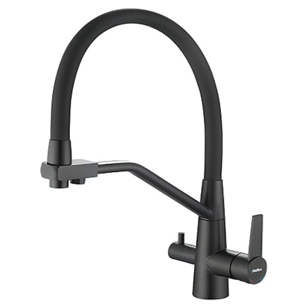 Смеситель д/к Haiba с подключением фильтра, гибкий излив, нержавеющая сталь, белый HB 76822-8 Смеситель д/к Haiba с подключением фильтра, гибкий излив, нержавеющая сталь, белый HB 76822-8