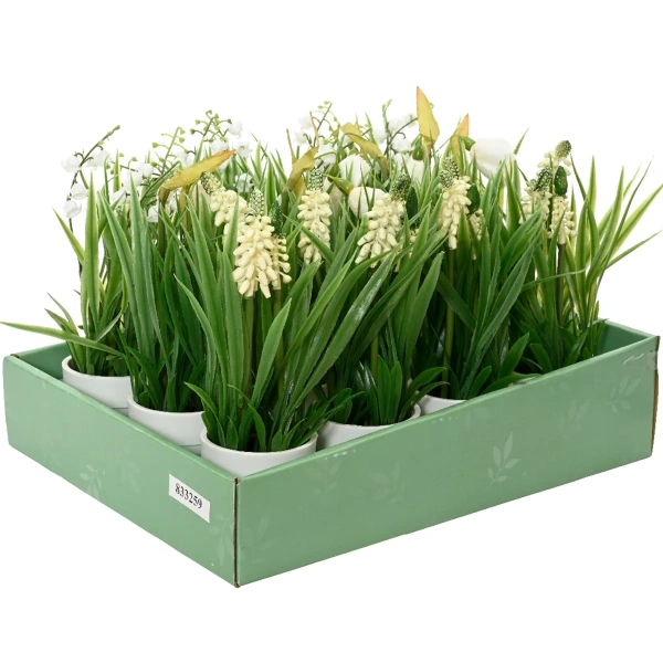 Растение искусственное в горшке Нарцис, лаванда, колокольчик 3 вида в ассортименте 833259 Kmg