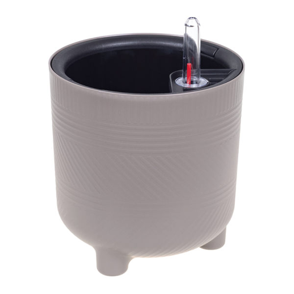 Кашпо ШЭНК D150мм 2л с вставкой и с автополивом французcкий серый М 3240