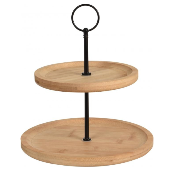 Подставка сервировочная 2-х ярусная Excellent Houseware 21,5х16,5 см бамбук 784610470 К