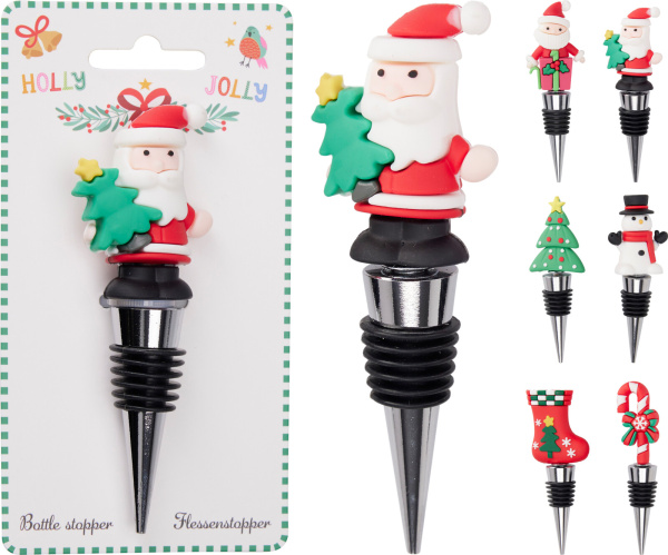 Пробка для бутылок новогодняя 6 видов в ассортименте CY4656250 К