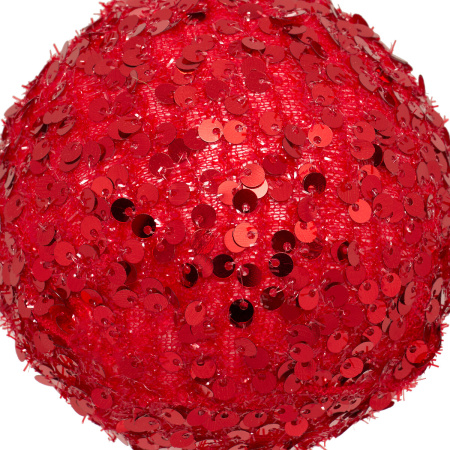 Шар елочный Atmosphera 10 см красные пайетки 207633