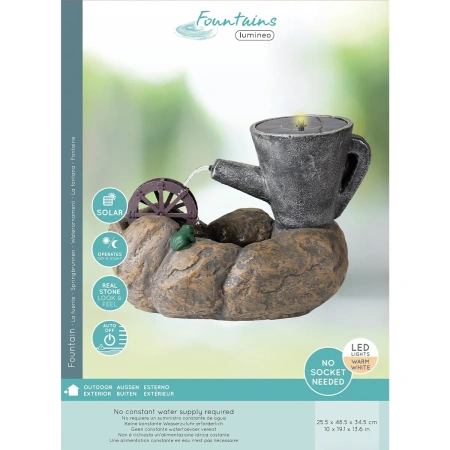 Фонтан садовый 25,5х48,5х34,5 см насос 150 л. Работа от солнечной батареи 892727 Kmg