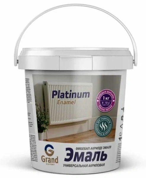 Эмаль акриловая универсальная "Platinum Enamel" 10кг (матовая белая)
