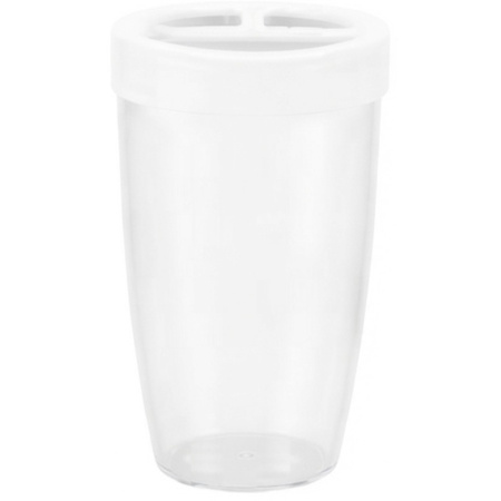 Стакан для зубных щеток J&S Home Basic прозрачный белый 7006W -Y