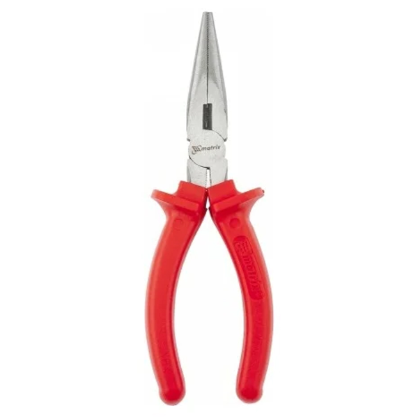 Длинногубцы Matrix Econom, 160 мм, прямые шлифованные, пластмассовые рукоятки