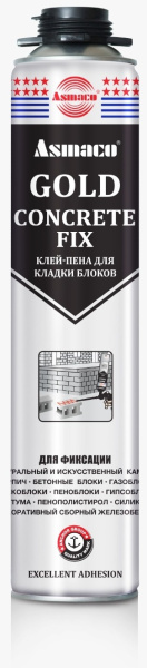Пена-клей для кладки блоков Asmaco GOLD CONRETE FIX Пена-клей для кладки блоков Asmaco GOLD CONRETE FIX