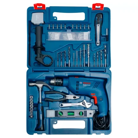 Дрель ударная BOSCH GSB 600 + Набор остнастки (100 пр.) + Чемодан