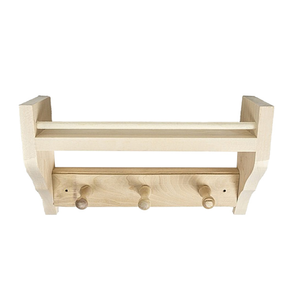 Полка с вешалкой 3 рожка, липа СК (М-48) 31414