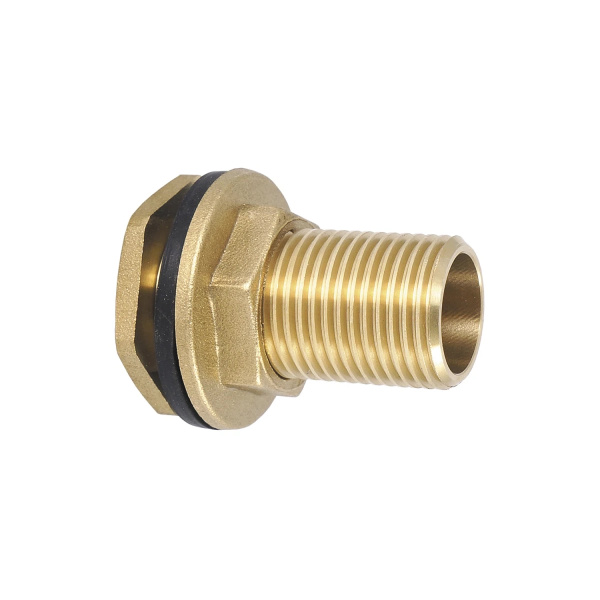 Штуцер (врезка) в бак (емкость) с прокладкой 1/2" (латунь) MPF, MP-У