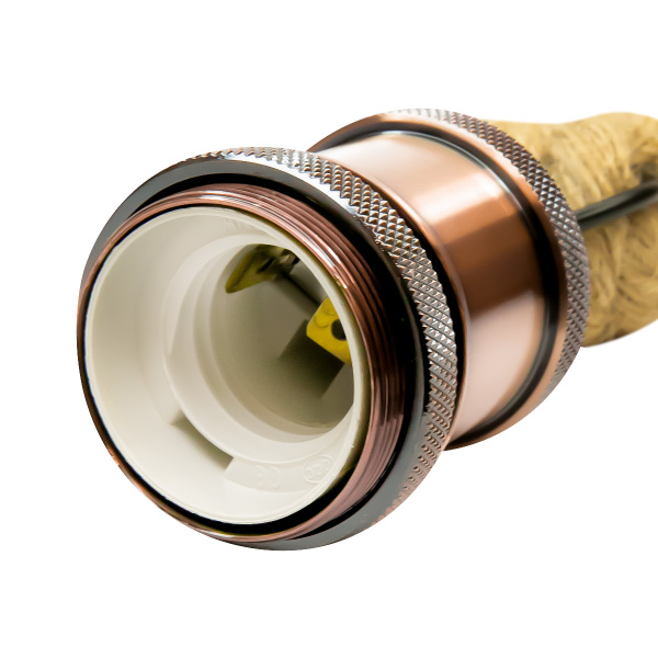 Патрон для ламп ретро MS01-1M красная патина патрон + канат