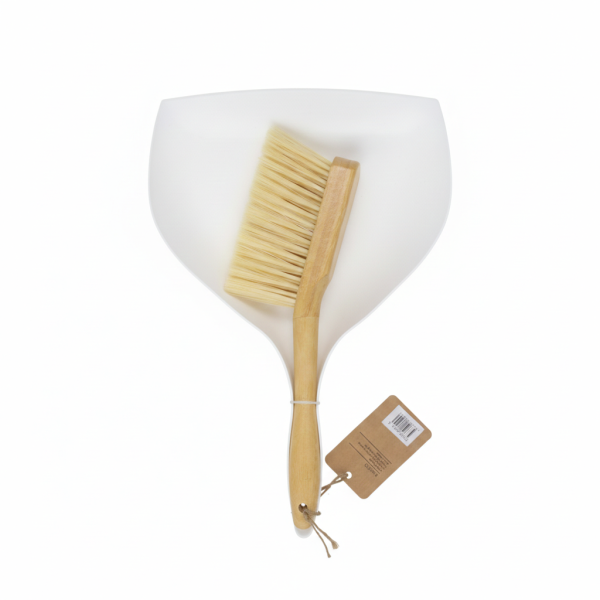 Набор для уборки J&S совок и щетка бамбук белый 9901-2