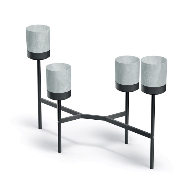 Подставка цветочная в комплекте 4 горшка 125х55х82 см.(бетон) IKD4L-422U