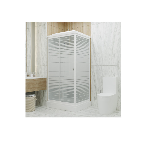 Душевая кабина Triton Квадро 120*80 А" прямоуг. низ. подд., Белый, Полосы, ДН4 (КР11,Дверь слайд,СТ2 Душевая кабина Triton Квадро 120*80 А" прямоуг. низ. подд., Белый, Полосы, ДН4 (КР11,Дверь слайд,СТ2