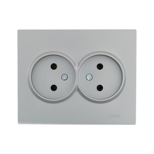 Розетка VESNA 742-3500-128B двойная б/з бакалит платина