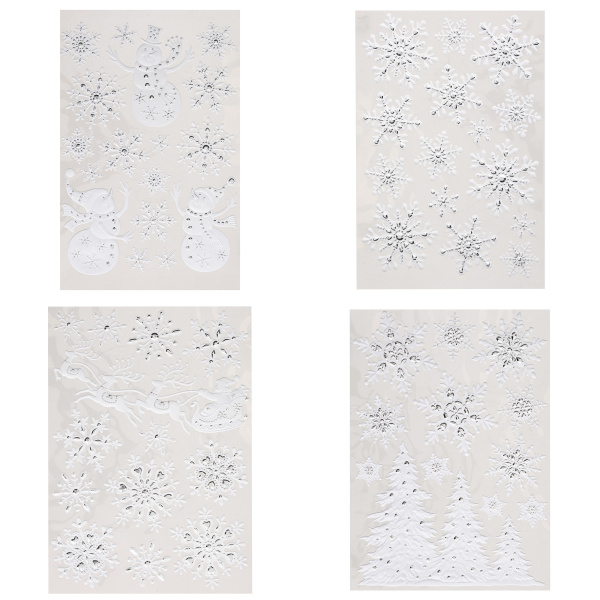 Наклейки на окна Atmosphera Снежинка 29х41 см 4 вида в ассортименте 122127
