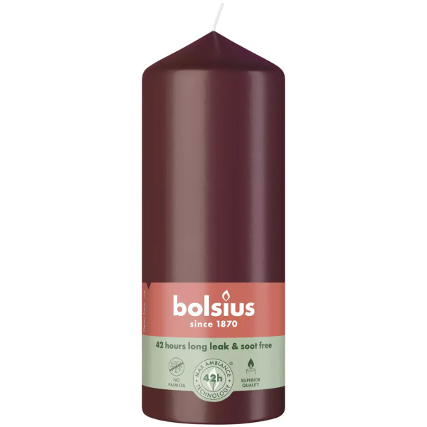 Свеча столбик Bolsius 15х5,8 см Velvet Red