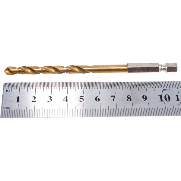 Сверло по металлу, 5,5 мм, HSS, нитридтитановое покрытие, 6-гранный хвостовик// Matrix