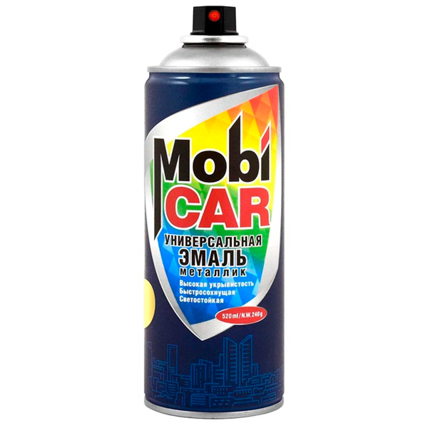 Аэрозольная эмаль универсальная "металлик" MobiCAR, 520 мл, золото